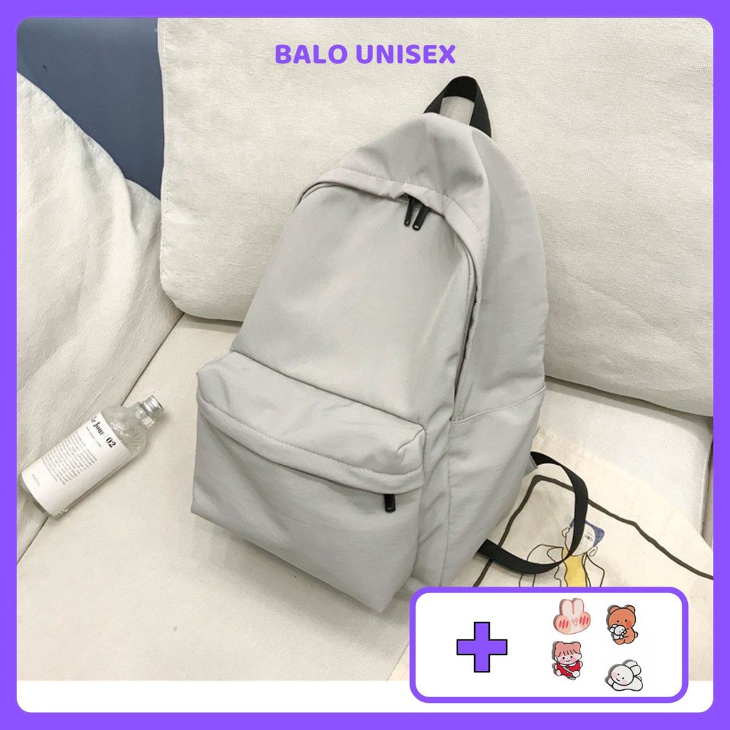 Balo Basic Phong Cách Hàn Quốc, Balo Trơn Chống Nước Đi Học Nam, Nữ 601ULZ