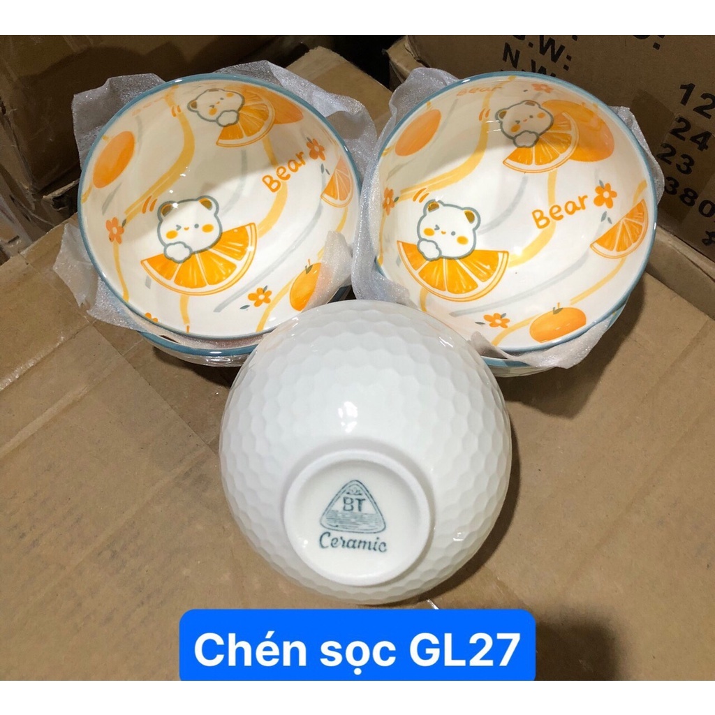 chén sứ hoạt tiết dễ thương
