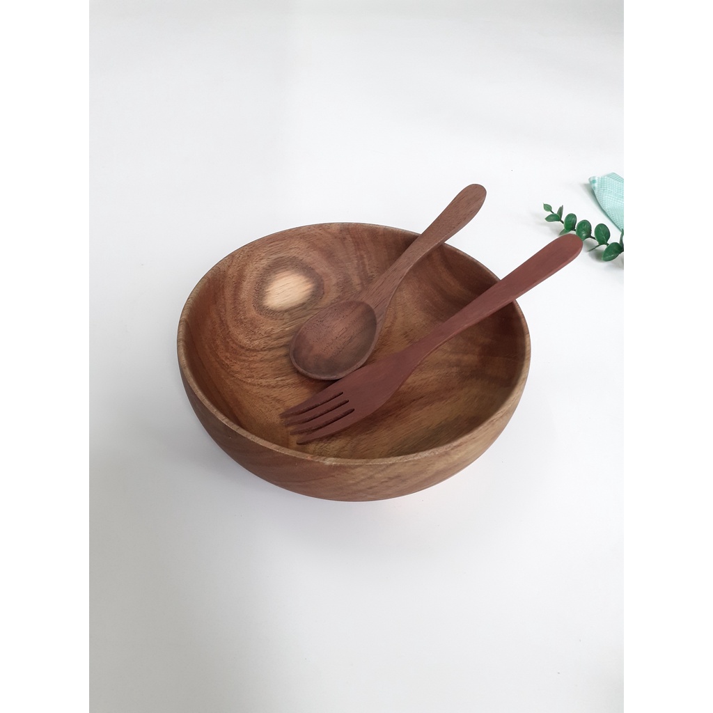 Bát gỗ, tô gỗ đựng salad, màu nâu đẹp