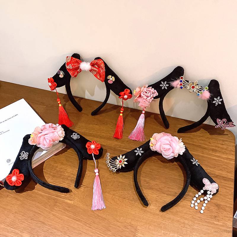 Băng Đô Cài Tóc Đính Ngọc Trai Tua Rua Phong Cách Trung Hoa Cổ Điển