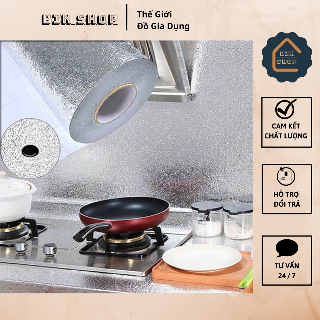Giấy bạc dán bếp cách nhiệt, Miến dán tường chống dính chống thấm tiện lợi - Gia dụng Bin Shop