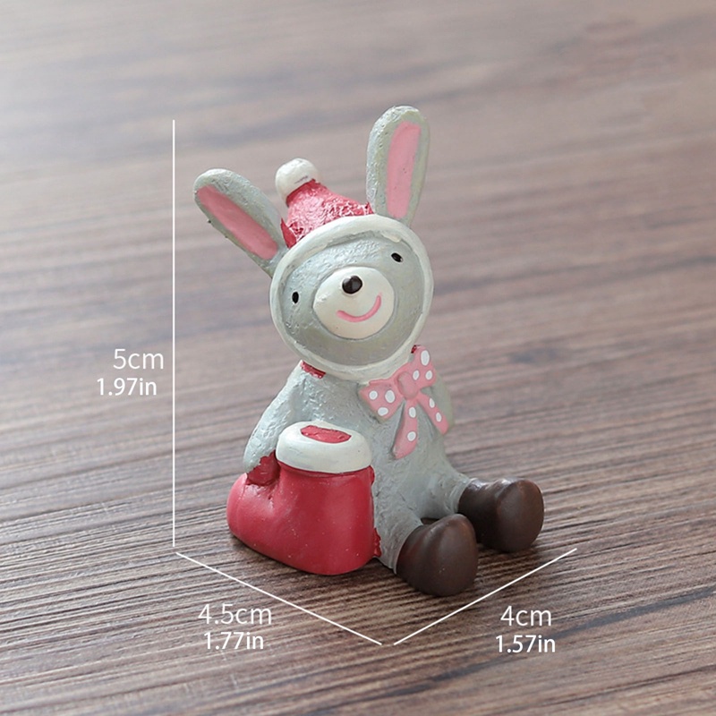 Mô Hình Gia Đình Động Vật Hoạt Hình Mini Bằng Nhựa Resin Trang Trí Giáng Sinh