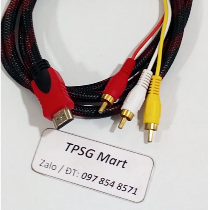 Cáp chuyển HDMI ra 3RCA : Cáp dài 1.5M