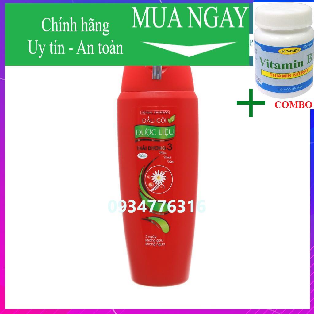 Combo Vitamin B1 chai 100 viên+ ✅ DẦU GỘI THÁI DƯƠNG 3 HOA CHAI 200ml