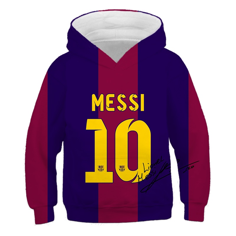 Đội Bóng Đá Thế Giới MESSI Số. Áo Hoodie In Hình Ngôi Sao Bóng Đá 3D Cho Học Sinh 10 Người Chơi