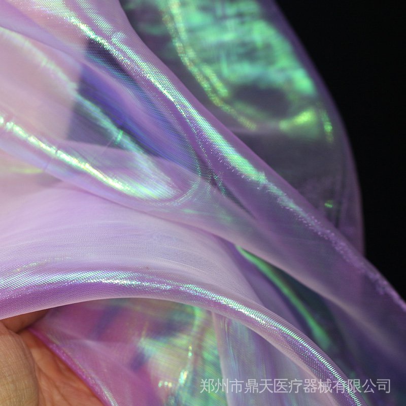 150cm * 100cm nhà thiết kế vải huỳnh quang đầy màu sắc vải gạc sáng bóng sân khấu trang trí đám cưới voile vải ba chiều trong suốt