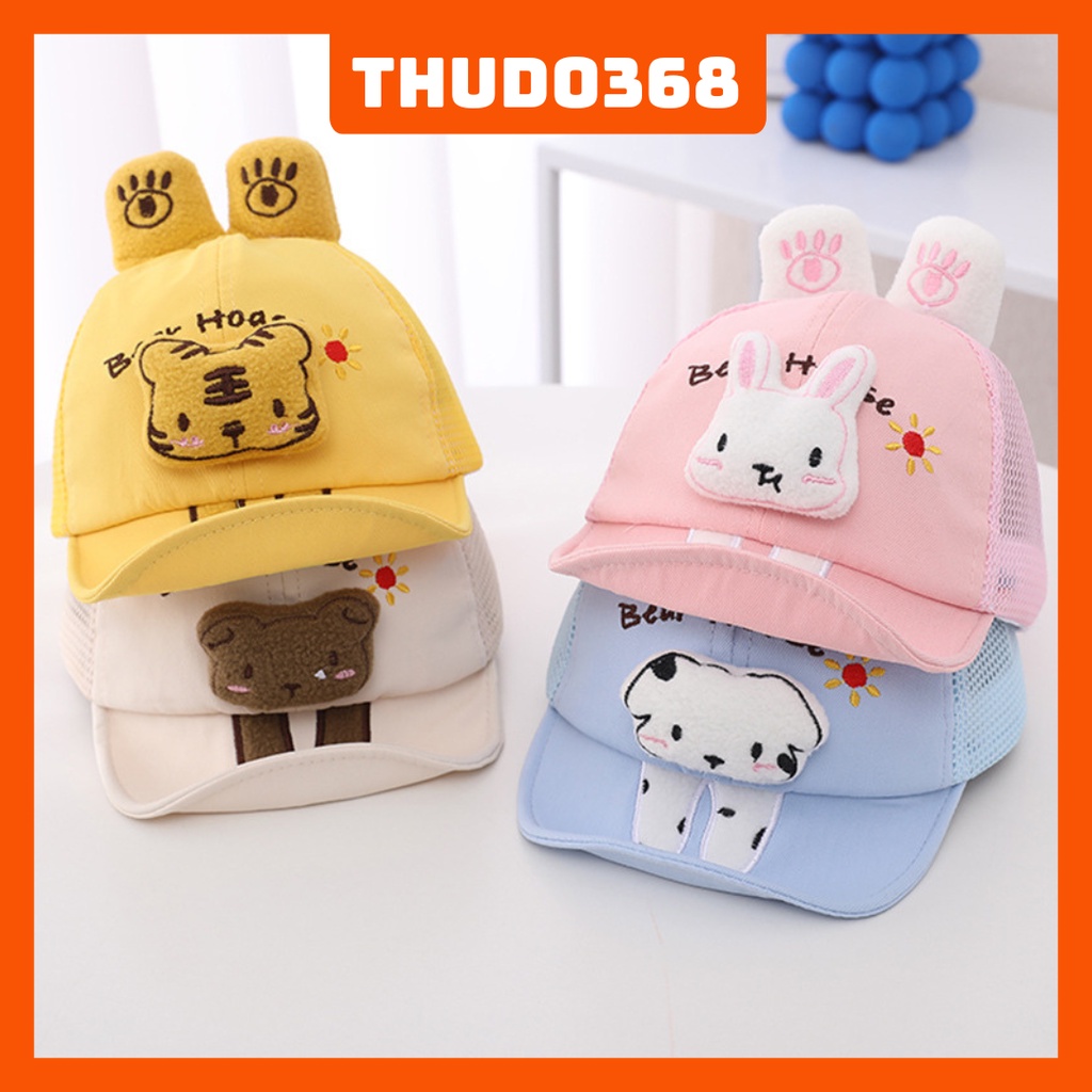 Mũ nón lưỡi trai cho bé tai thỏ hình thú dễ thương