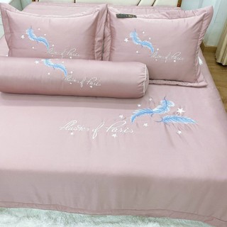 Bộ 5 món chăn ga gối phi lụa trần bông cao cấp