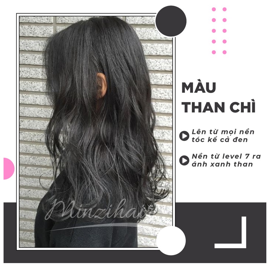 Thuốc Nhuộm Tóc Màu THAN CHÌ Không Tẩy | lên tôn sáng da có oxi tặng kèm