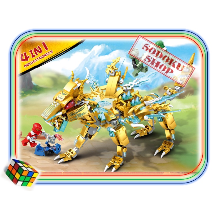 07043 Bộ Lego Xếp Hình Mini 4in1 Cho Bé, Lego Ninjago Cưỡi Rồng Vàng ( 4 Mẫu Cho Bé )