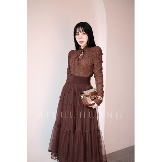 CHÂN VÁY LƯỚI MIDI DÁNG DÀI CẠP CHUN TO HÀNG QCL1 MS20173