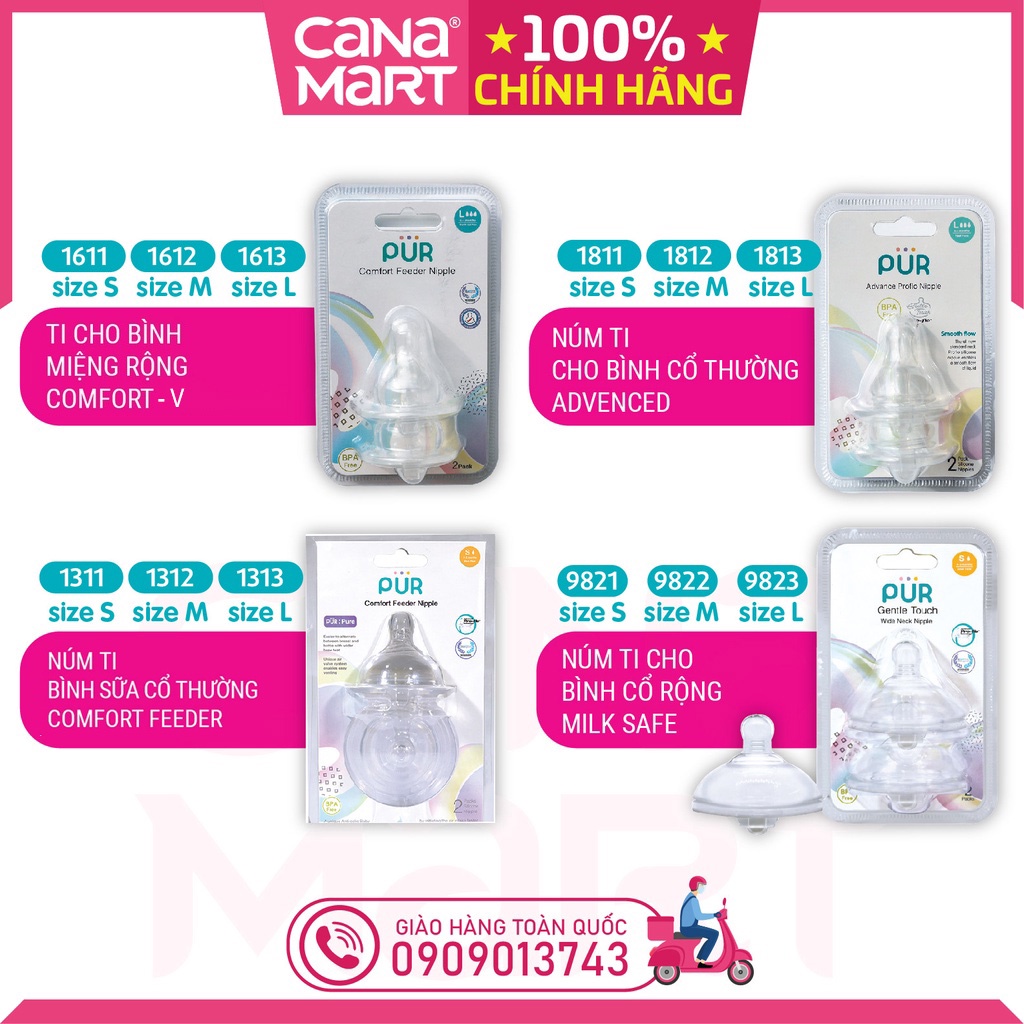 Combo 2 núm ti thay thế cho các loại bình PUR nhập khẩu từ Thái Lan