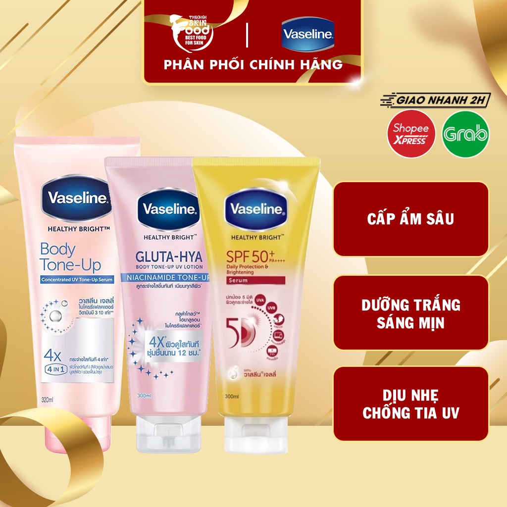 Serum Dưỡng Thể Chống Nắng & Nâng Tông Tức Thì Vaseline Healthy Bright