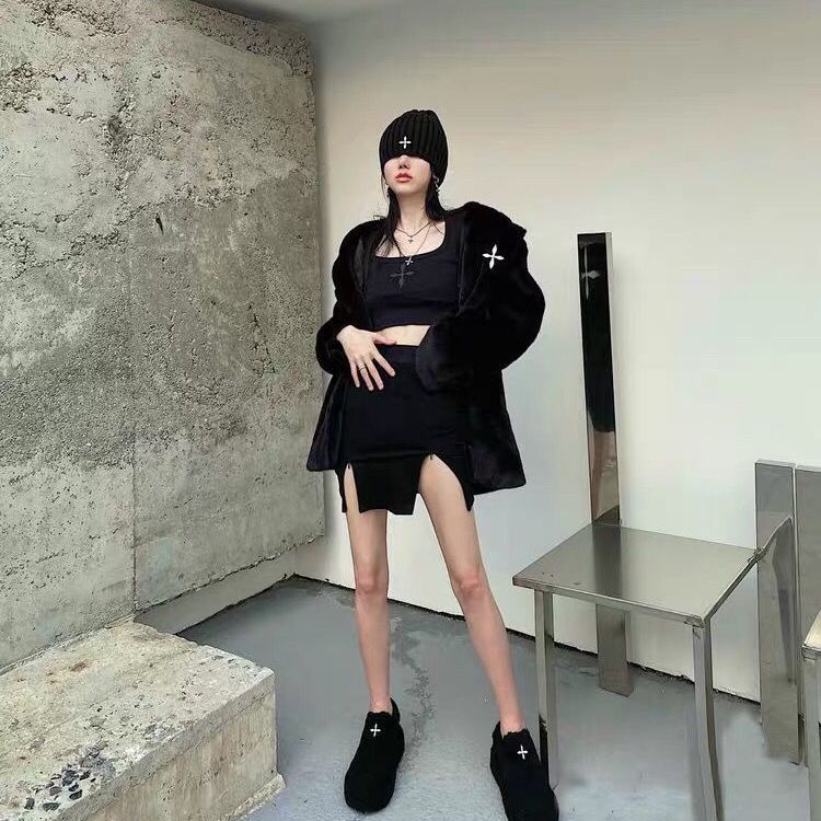 [Giao Ngay] Áo Khoác Giả Lông Chồn Dáng Rộng Dài Vừa Phải Phong Cách Thời Trang Mùa Đông