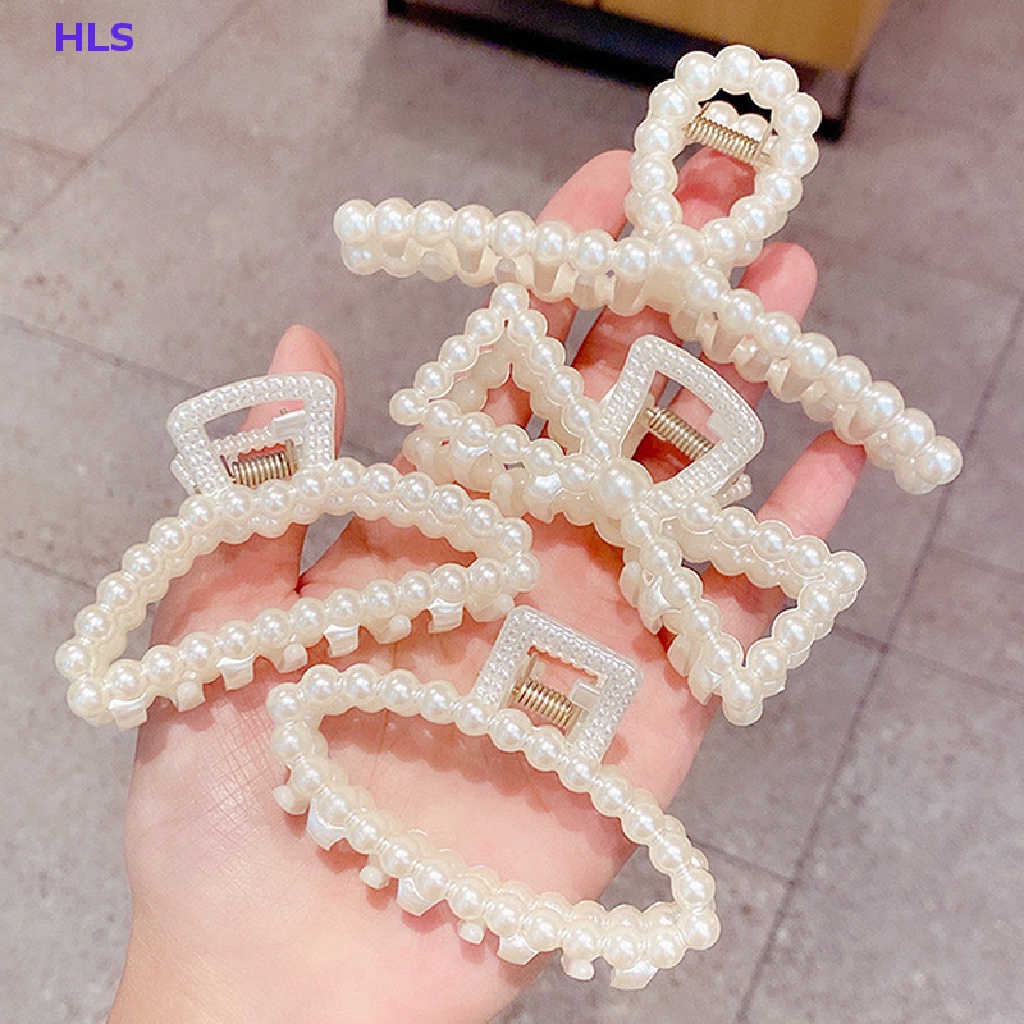 Kẹp Tóc Càng Cua Đính Ngọc Trai Acrylic Thời Trang