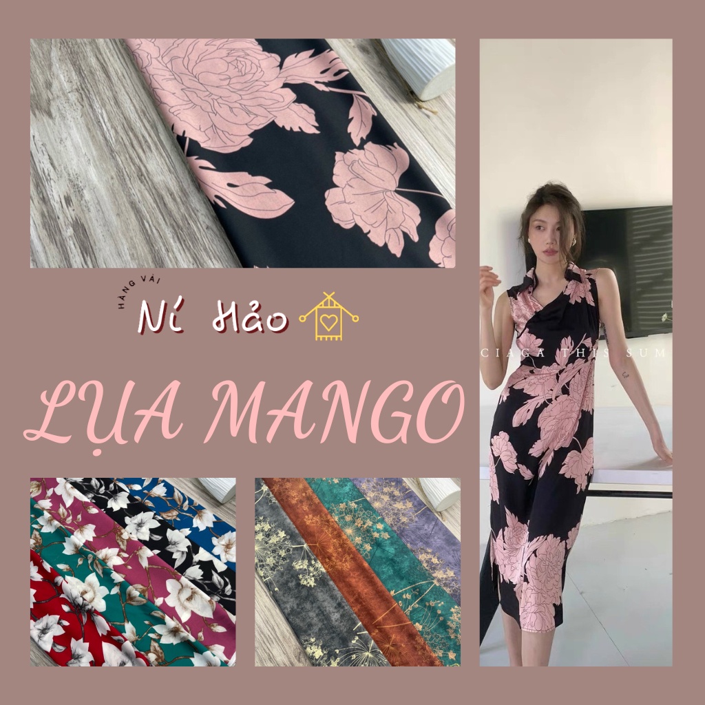 Vải LỤA MANGO hàng vải Ní Hảo, lụa loại 1, họa tiết mẫu 1-16, vải may đầm, áo dài, áo sơ mi.đồ công sở,thời trang