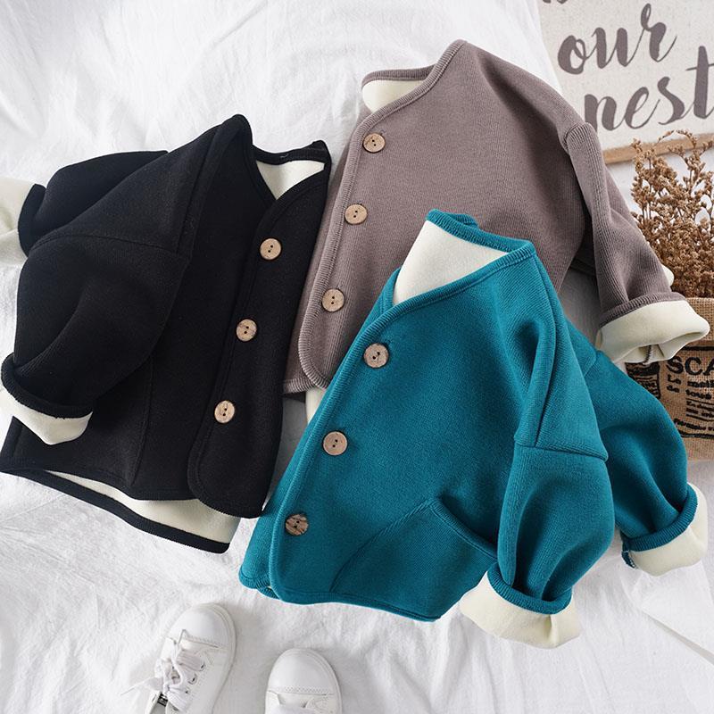 Áo Khoác Cardigan Dài Tay Dáng Rộng Phong Cách Phương Tây Thời Trang Thu Đông Cho Bé Trai Và Gái