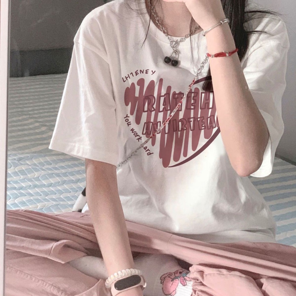 NRVP Áo Thun Unisex Mùa Hè Dáng Suông Tay Cộc Phong Cách Hàn Quốc Cho Nam Nữ