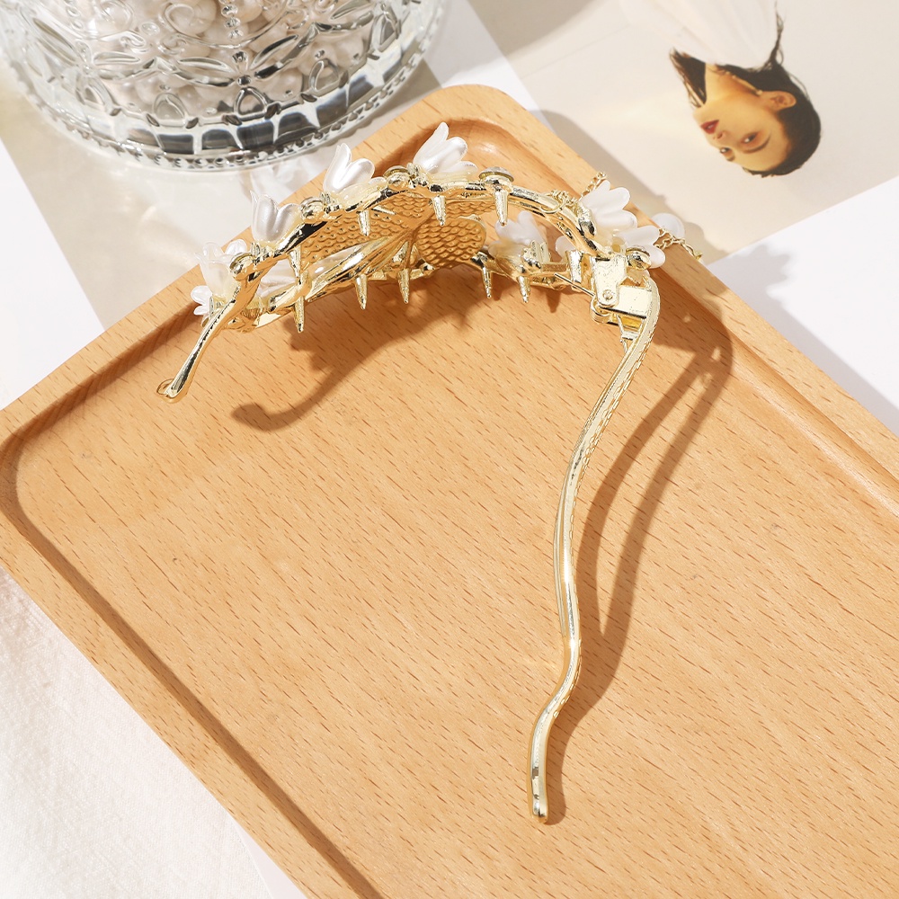 Kẹp tóc HAIMEIKANG kim loại hình bướm đính đá phong cách retro độc đáo