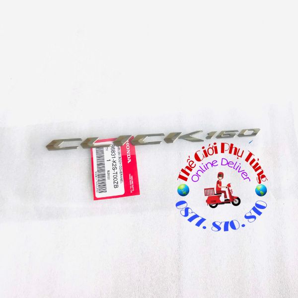 Tem chữ nổi Click 160  Zin Honda Thái Lan - 86831-K2S-T00ZC/ 86831-K2S-T00ZB