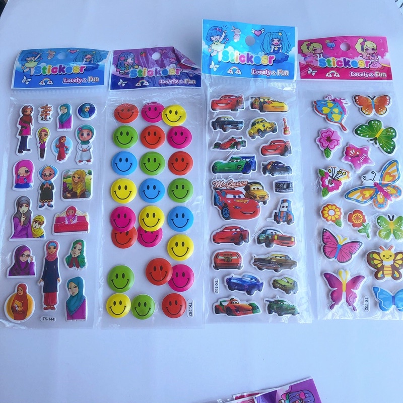 1 tờ dán stiker nổi hình hoạt hình tờ bé siêu dày