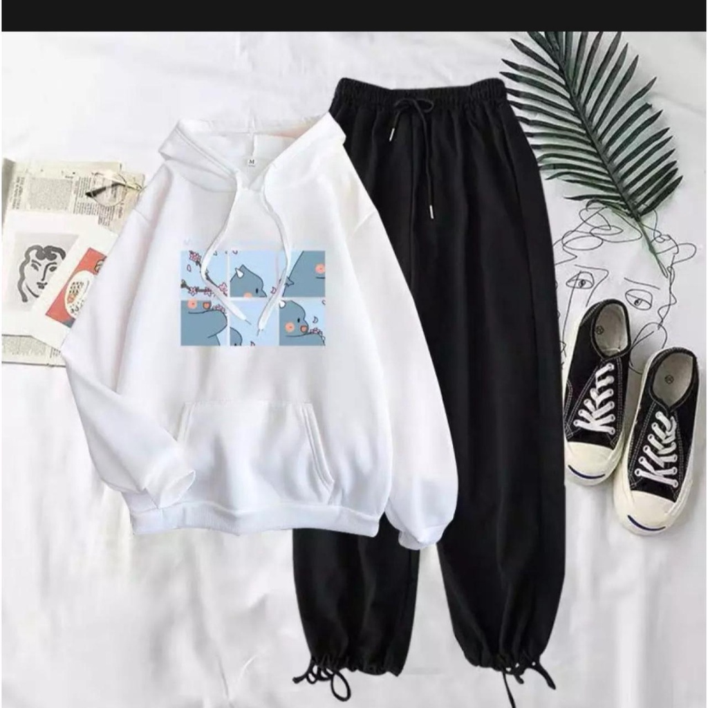 ÁO HOODIE LỄ HỘI KHỦNG LONG KÈM QUẦN BOM CHUN GẤU SIÊU HOT - Tại Ly Ly Shop