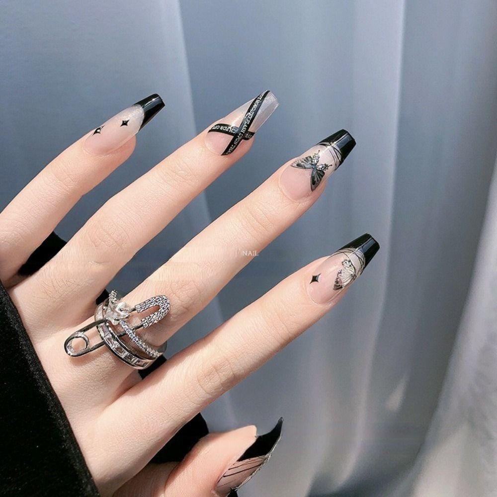 1 Tờ Miếng Dán Trang Trí Móng Tay Hình Bướm