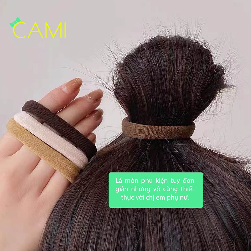 Hộp 20 dây thun buộc tóc màu chất liệu thun co dãn, độ đàn hồi cao - Cami - CMPK261