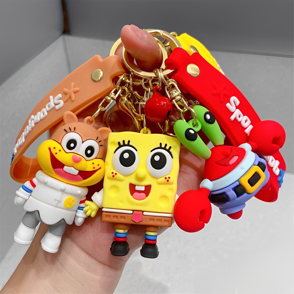6cm Cute Spongebob Squarepants Keychain Cartoon Children Couple Birthday Gift Pendant