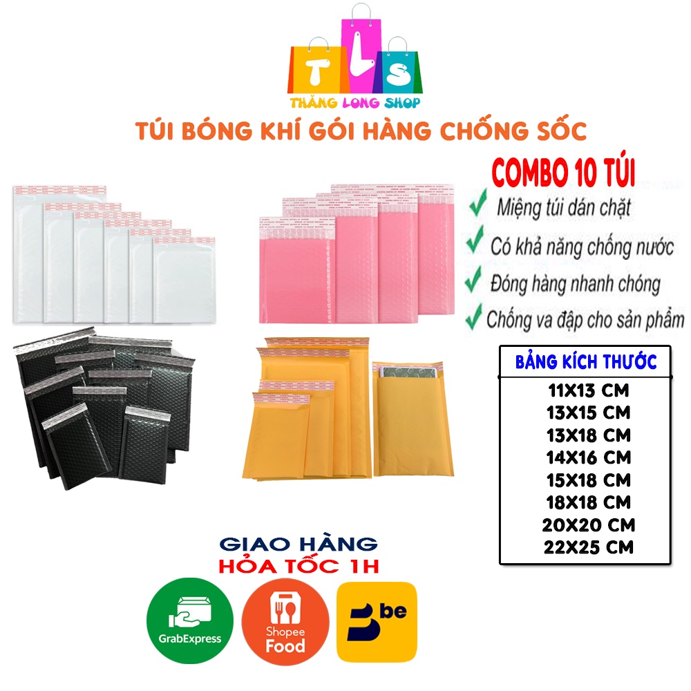 Combo 10 - 20 Túi bóng khí gói hàng chống sốc, bảo vệ sản phẩm, đóng hàng nhanh chóng