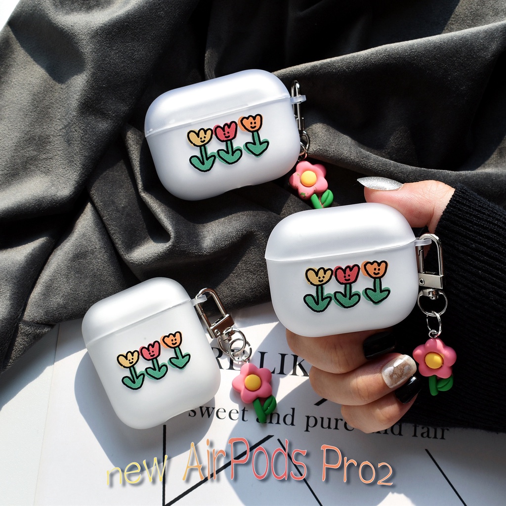 Vỏ Bảo Vệ Hộp Sạc Tai Nghe AirPods3 AirPodsPro2 2021 Họa Tiết Hoa Xinh Xắn Dễ Thương Ốp