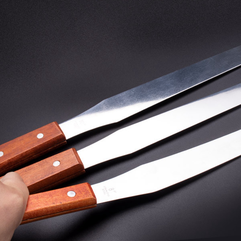 4-12&quot; Dụng Cụ Cạo Mực In Bằng Thép Không Gỉ Với Tay Cầm Bằng Gỗ SMT