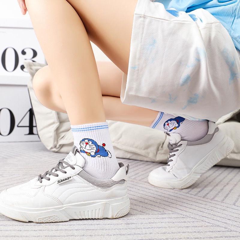 Bộ 4 Đôi Vớ Thể Thao In Hình Doremon Nhật Bản Thời Trang Mùa Thu 2022 Cho Nữ