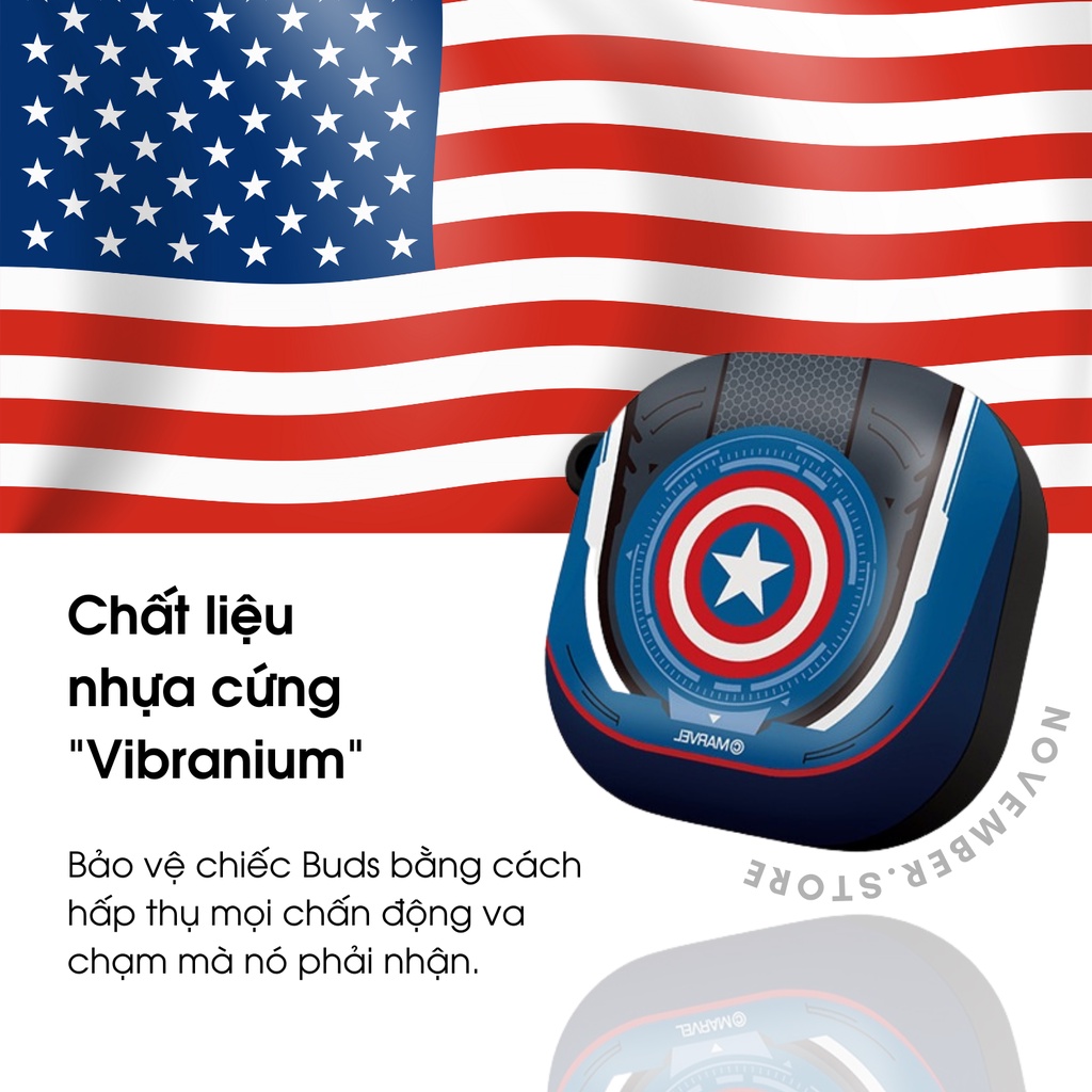 Ốp case cho Galaxy Buds2 Pro / Buds Pro / Buds 2 / Buds Live - Marvel Series - Tặng kèm móc khóa - Made in Korea