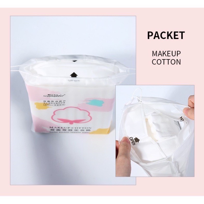 Bông tẩy trang 3 lớp 222 miếng Natural Cotton Pad - Siêu dày, siêu mềm mịn-CHÍNH HÃNG