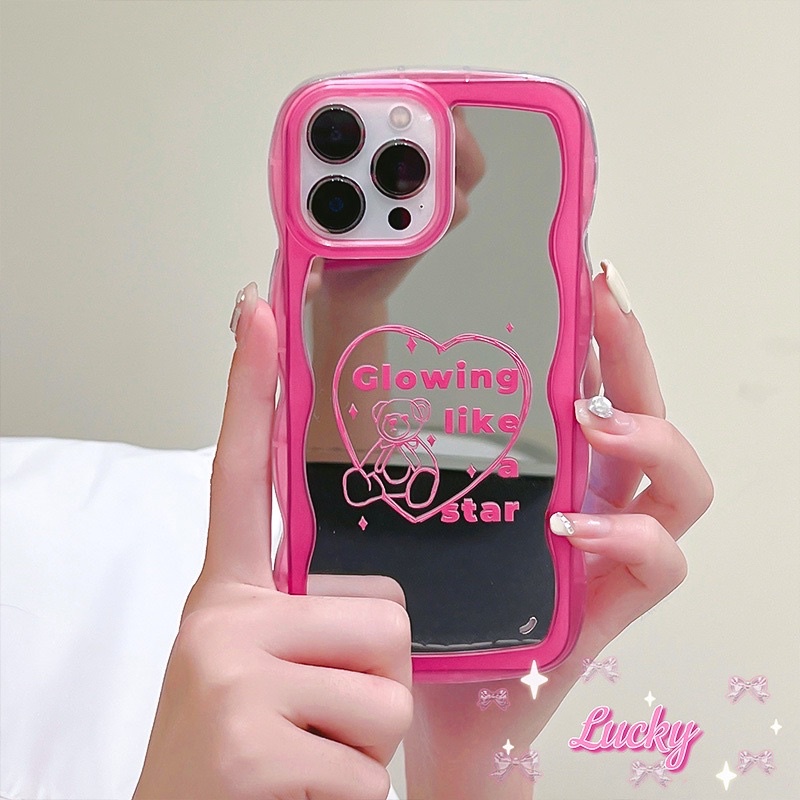 Ốp viền hồng thích hợp cho điện thoại di động Apple vỏ xuyên hình tròn hoạt hình iphone13Pro mới 78plus