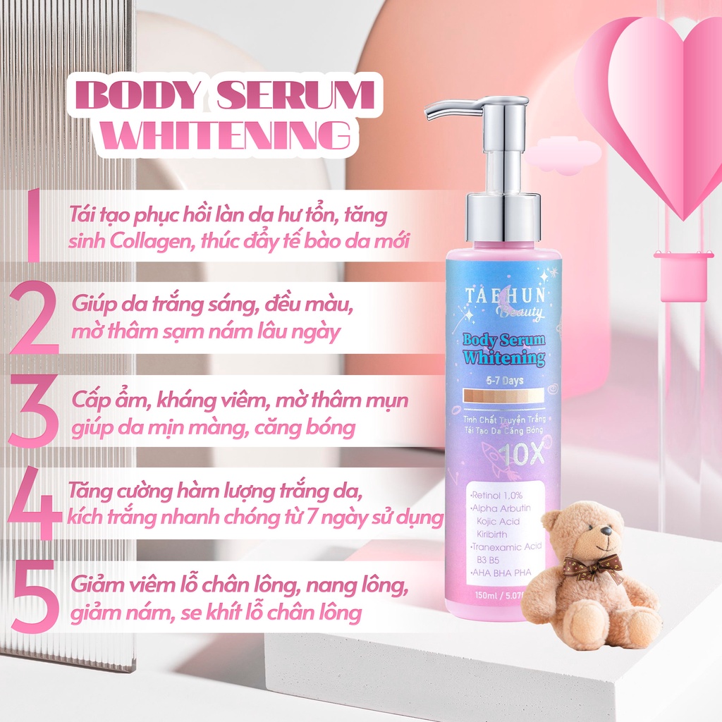 Serum Body Retinol Cao Cấp Tinh Chất Truyền Trắng Tái Tạo Da Căng Bóng 10x 150ml.