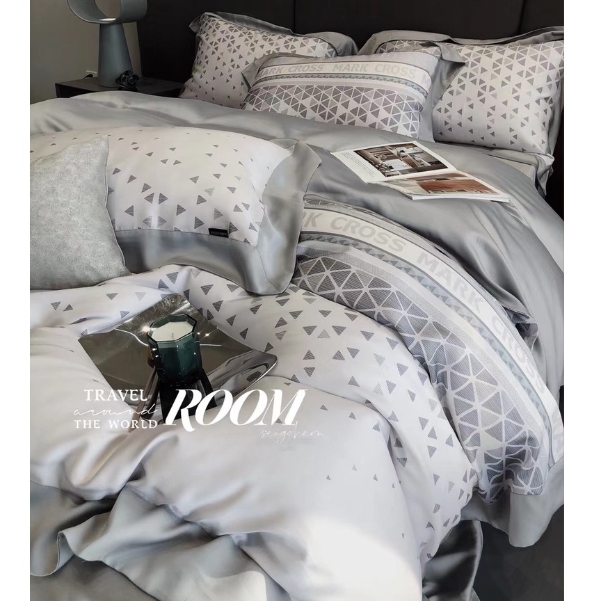 Set Chăn Ga Lụa TENCEL MARKCROSS họa tiết Cristian DIO 2023 - LUXBED