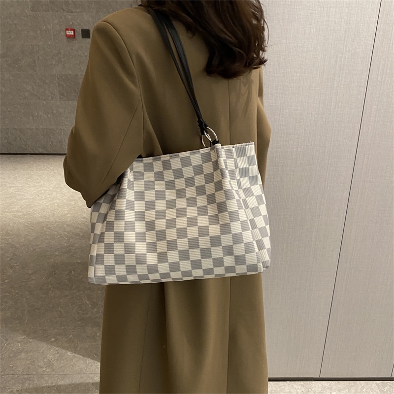 Túi Xách Tote Cỡ Lớn Họa Tiết Sọc Caro Thời Trang Cho Nữ