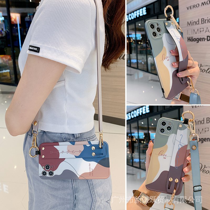 Ốp Điện Thoại Chống Sốc Cao Cấp Có Dây Đeo Chéo Cho Apple Iphone 12 11Promax xsmax 7plus 8 xr Giày GQ6Z
