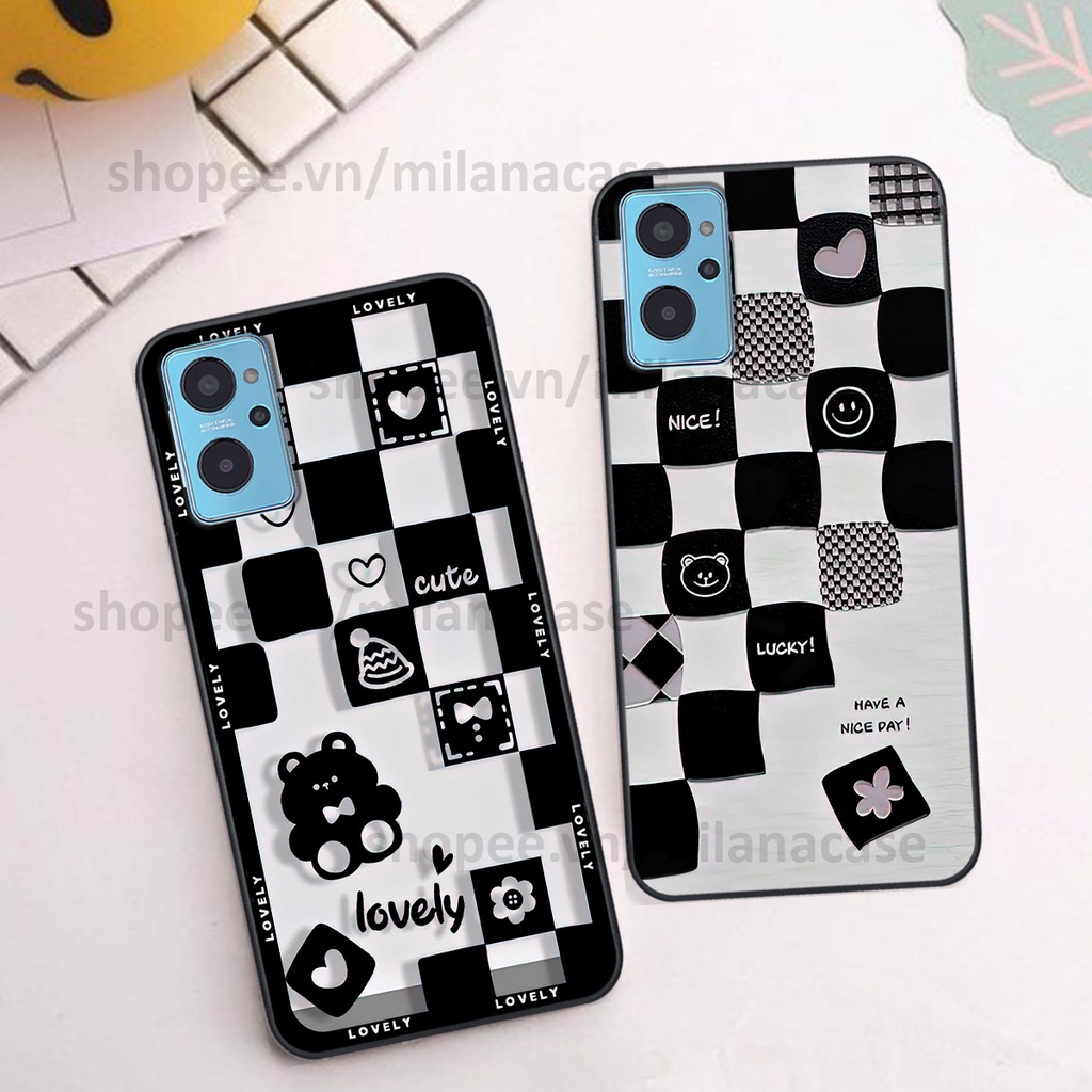Ốp Realme 9i in hình caro trái tim siêu đẹp, siêu nét đầy phong cách cá tính
