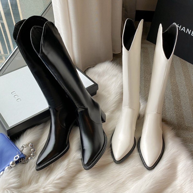 Giày Boot Cao Gót Mũi Nhọn Thiết Kế Mới Có Size Lớn Từ 32-47 Cao Cấp Thời Trang Dành Cho Nữ