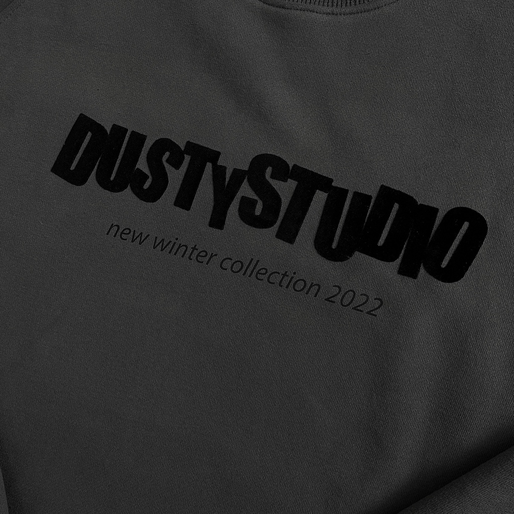 Áo Sweater nam nữ DUSTY STUDIO chất liệu nỉ bông không xù, dày dặn logo in nhung chắc chắn