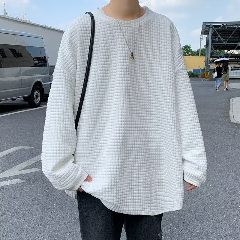 Áo nỉ dáng rộng màu trơn phong cách Hàn Quốc thời trang xuân thu cho nam