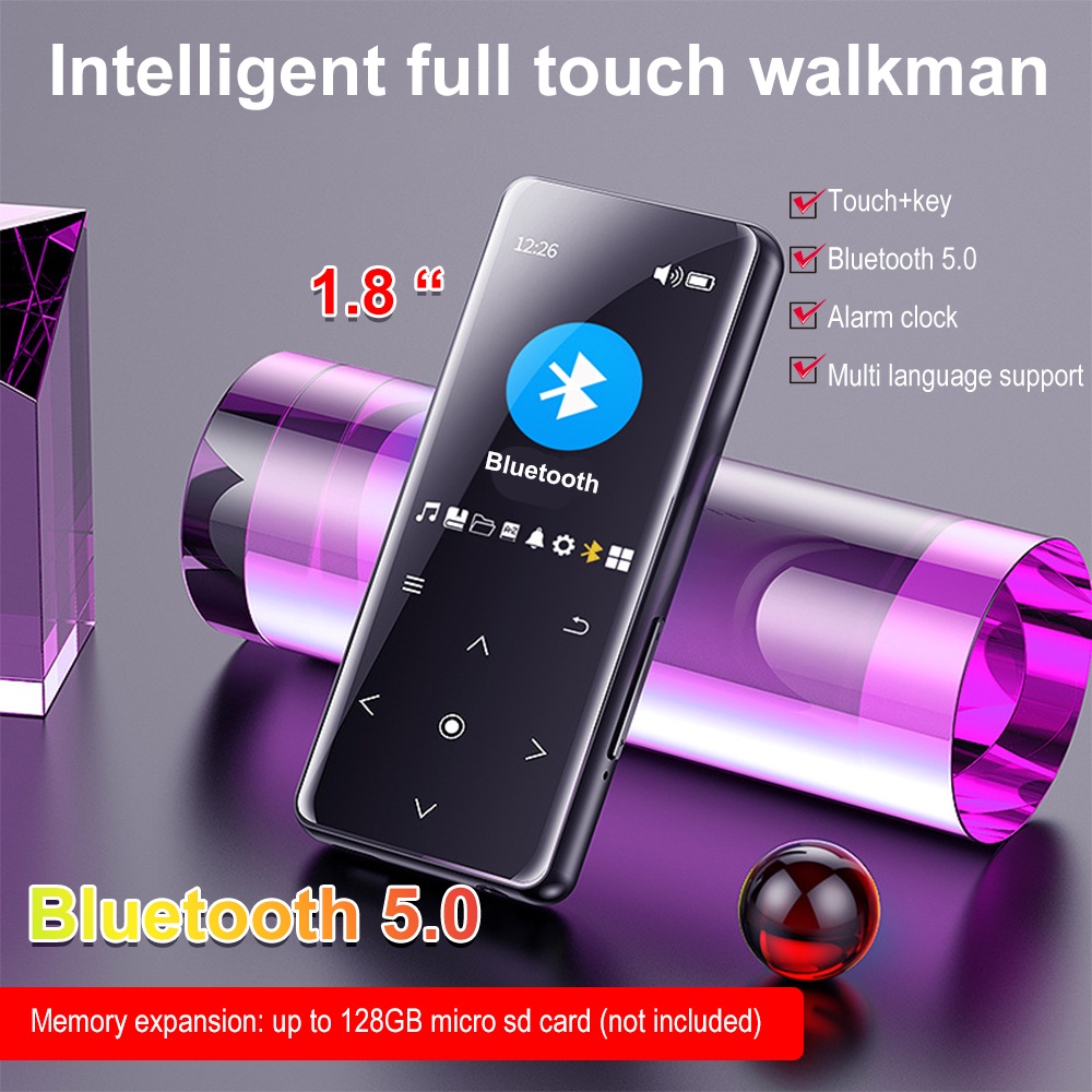 Máy nghe nhạc Bluetooth VIRWIR MP3 MP4 đài FM có thể ghi âm giọng nói