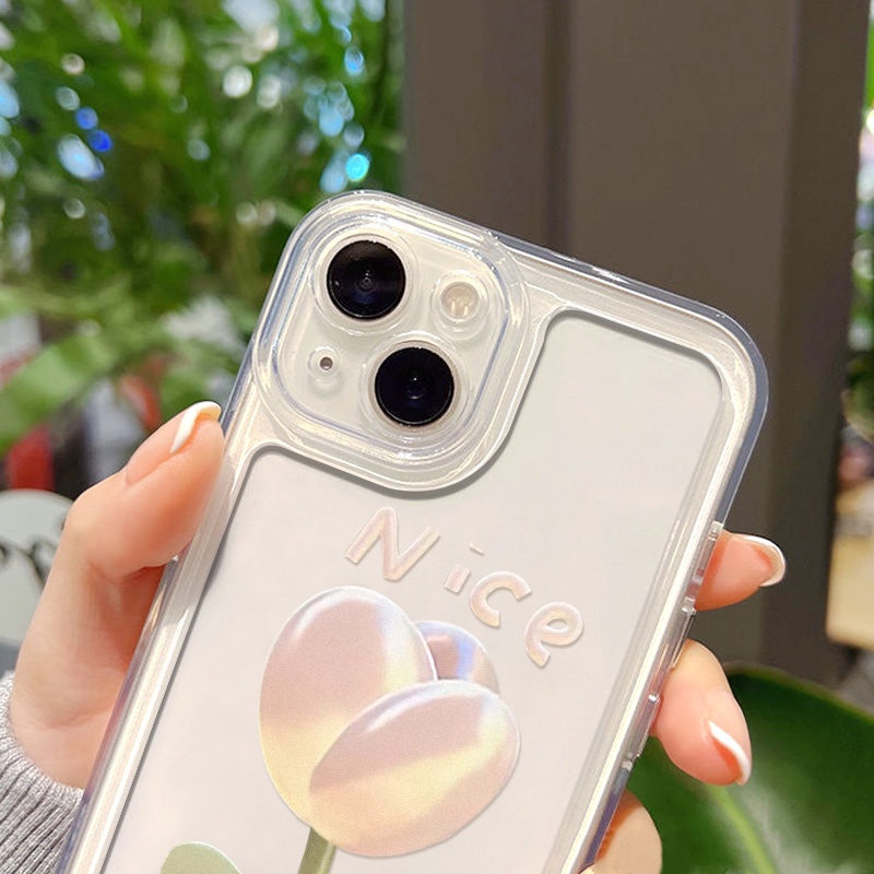 Ốp Điện Thoại Acrylic Mềm Trong Suốt Chống Sốc Cho iPhone 11 12 13 14 Pro Max X XR XS Max 7 8 Plus SE 7P 8P Sự Bảo Vệ