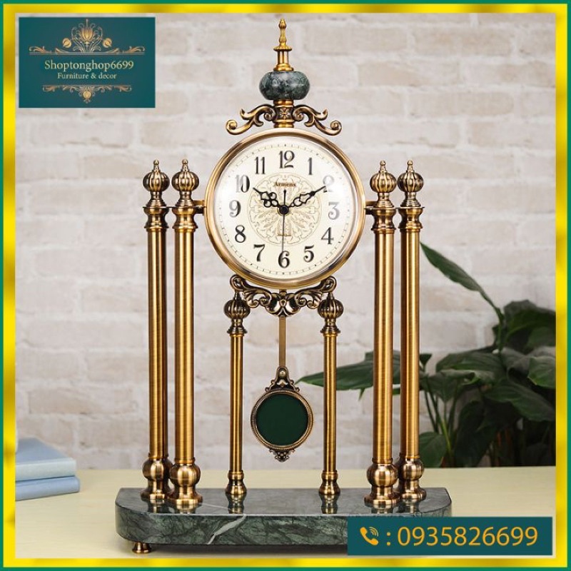 Đồng hồ quả lắc để bàn decor sang trọng