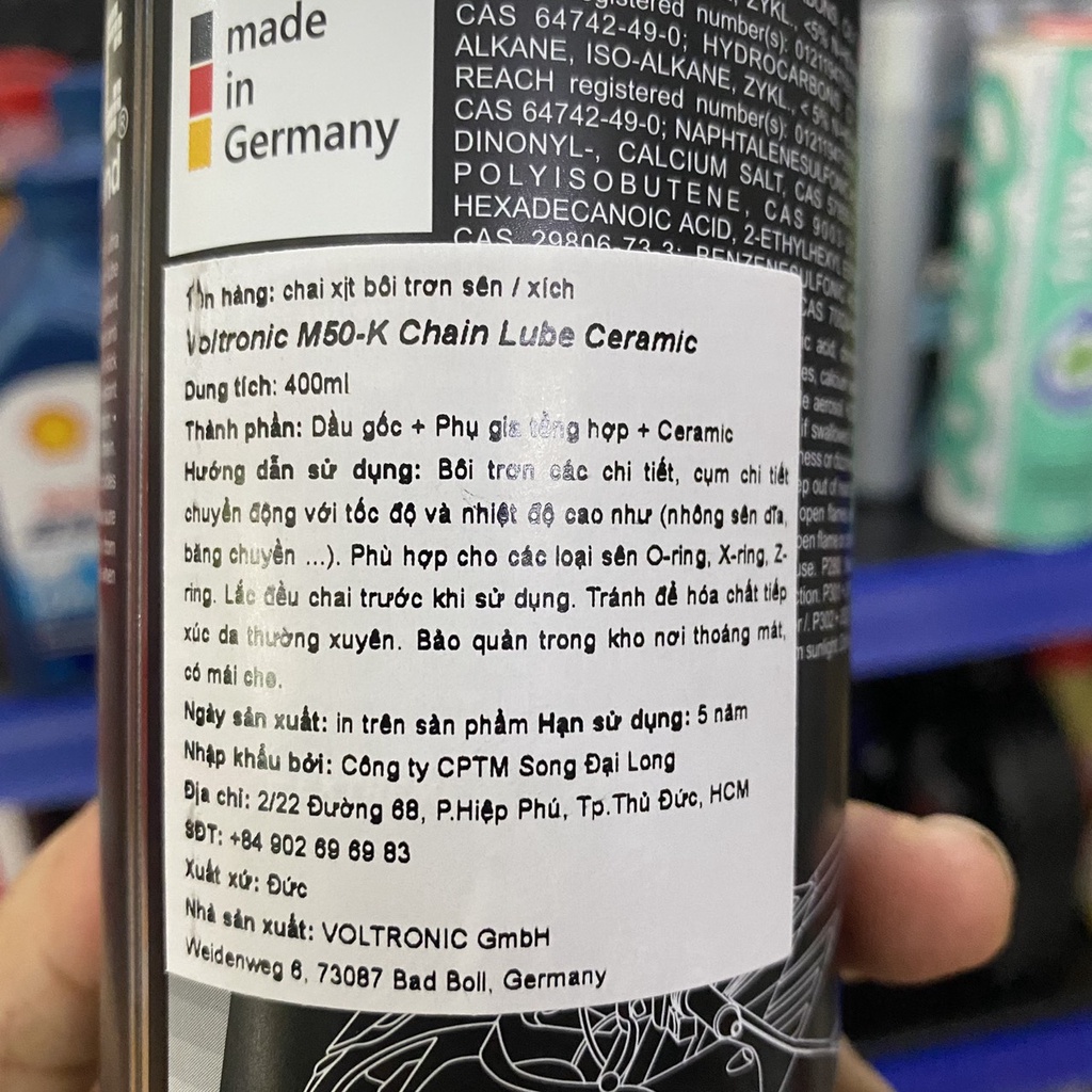 Dưỡng Sên xích Voltronic M50 Cao Cấp Ceramic Chain Lube + Cọ chà sên
