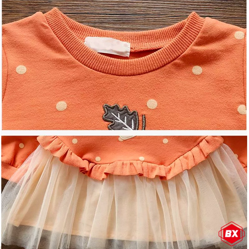 Đầm Sweater Tay Dài Phong Cách Công Chúa Thời Trang Mùa Thu Mới Cho Bé Gái