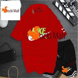 Bộ quần bé trai, bé gái ngắn tay mặc cùng nhau, chất cotton - Socnaukids (Đỏ)